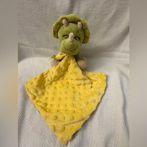 Green Yellow Chevron Security Baby Blanket Lovey Dinosaur Triceratops